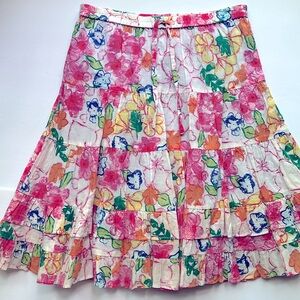 Girls Prairie Skirt Size XL Size 14 Floral Cotton